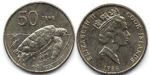 50 Cent Cook Islands (1965 - ) Copper/Nickel 