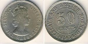 50 Cent Federation of Malaya (1948 - 1963) Copper/Nickel 