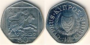 50 Cent Republic of Cyprus (1960 - ) Copper/Nickel 