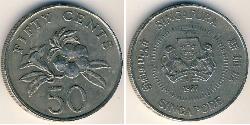 50 Cent Singapore (1965 - ) Copper/Nickel 