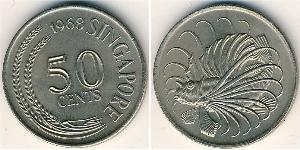 50 Cent Singapore (1965 - ) Copper/Nickel 