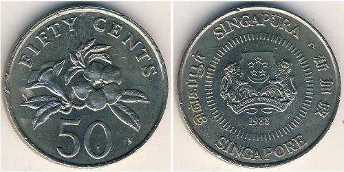 50 Cent Singapore (1965 - ) Copper/Nickel 