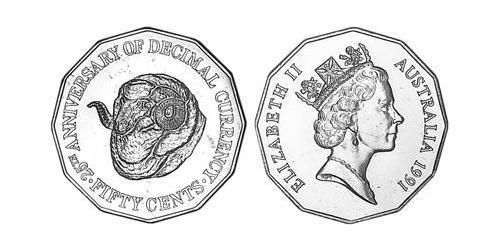 50 Cent Australien (1939 - ) Kupfer/Nickel Elizabeth II (1926-2022)