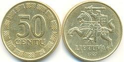 50 Cent Lituanie (1991 - ) Laiton 