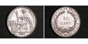 50 Cent Indochina francesa (1887-1954) Níquel/Bronce 