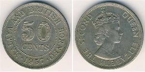 50 Cent Federación Malaya (1948 - 1963) Níquel/Cobre 