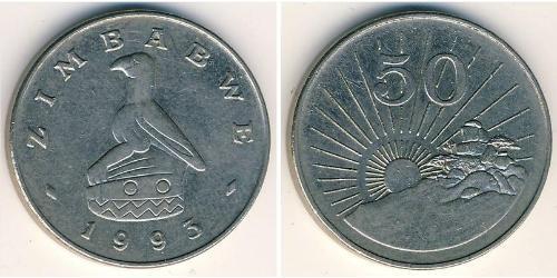 50 Cent Zimbabue (1980 - ) Níquel/Cobre 