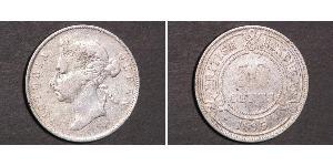 50 Cent British Honduras (1862-1981) Plata Victoria (1819 - 1901)