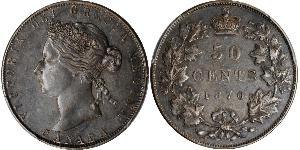 50 Cent Canadá Plata Victoria (1819 - 1901)