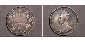 50 Cent Canadá Plata Jorge V (1865-1936)