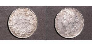 50 Cent Canadá Plata Victoria (1819 - 1901)