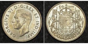 50 Cent Canadá Plata Jorge VI (1895-1952)