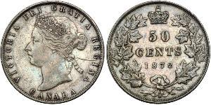 50 Cent Canadá Plata Victoria (1819 - 1901)
