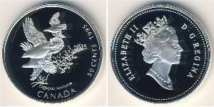 50 Cent Canadá Plata Isabel II (1926-2022)