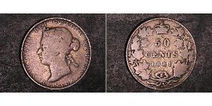 50 Cent Canadá Plata Victoria (1819 - 1901)