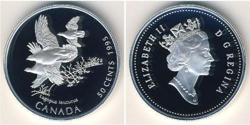 50 Cent Canadá Plata Isabel II (1926-2022)