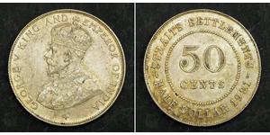 50 Cent Straits Settlements (1826 - 1946) Plata Jorge V (1865-1936)