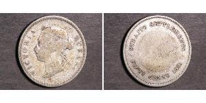 50 Cent Straits Settlements (1826 - 1946) Plata Victoria (1819 - 1901)
