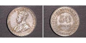 50 Cent Straits Settlements (1826 - 1946) Plata Jorge V (1865-1936)
