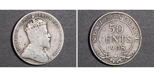 50 Cent Terranova y Labrador Plata Eduardo VII (1841-1910)