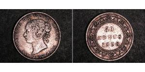 50 Cent Terranova y Labrador Plata Victoria (1819 - 1901)