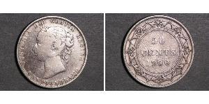 50 Cent Terranova y Labrador Plata Victoria (1819 - 1901)