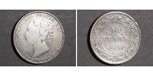 50 Cent Terranova y Labrador Plata Victoria (1819 - 1901)