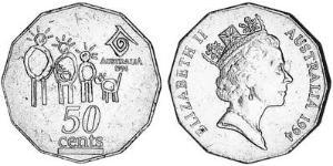 50 Cent Australia (1939 - ) Rame/Nichel Elisabetta II (1926-2022)