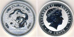 50 Cent Australien (1939 - ) Silber Elizabeth II (1926-2022)