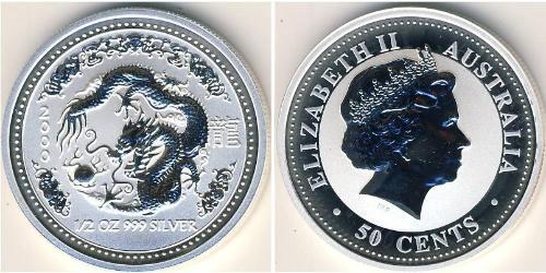 50 Cent Australien (1939 - ) Silber Elizabeth II (1926-2022)