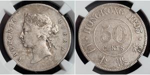 50 Cent Hongkong Silber Victoria (1819 - 1901)