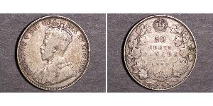 50 Cent Kanada Silber George V (1865-1936)