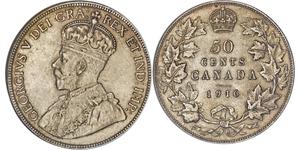 50 Cent Kanada Silber George V (1865-1936)