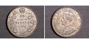 50 Cent Kanada Silber George V (1865-1936)