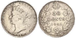 50 Cent Kanada Silber Victoria (1819 - 1901)