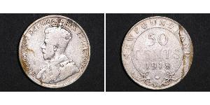 50 Cent Kanada Silber George V (1865-1936)