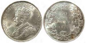 50 Cent Kanada Silber George V (1865-1936)