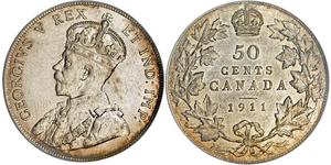 50 Cent Kanada Silber George V (1865-1936)