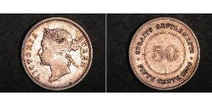 50 Cent Straits Settlements (1826 - 1946) Silber Victoria (1819 - 1901)