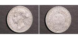 50 Cent British Honduras (1862-1981) Silver Victoria (1819 - 1901)