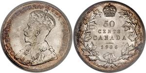 50 Cent Canada Silver George V of the United Kingdom (1865-1936)