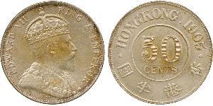 50 Cent Hong Kong Silver Edward VII (1841-1910)