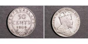 50 Cent Newfoundland and Labrador Silver Edward VII (1841-1910)
