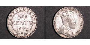 50 Cent Newfoundland and Labrador Silver Edward VII (1841-1910)