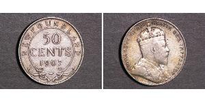 50 Cent Newfoundland and Labrador Silver Edward VII (1841-1910)
