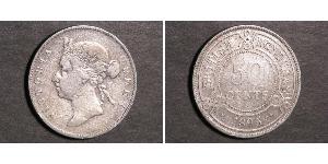 50 Cent British Honduras (1862-1981) 銀 维多利亚 (英国君主)