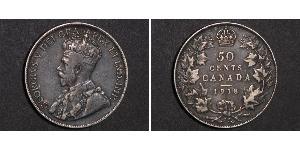 50 Cent 加拿大 銀 乔治五世  (1865-1936)