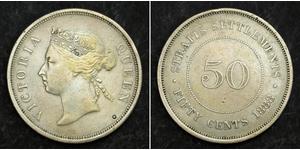 50 Cent 海峡殖民地 銀 维多利亚 (英国君主)