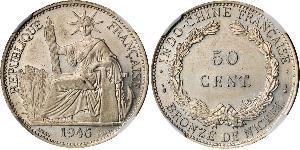 50 Cent French Indochina (1887-1954) 青铜/镍 