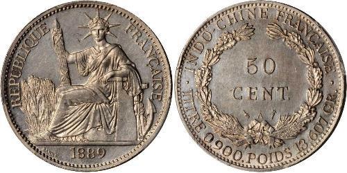 50 Cent French Indochina (1887-1954) 青铜/镍 